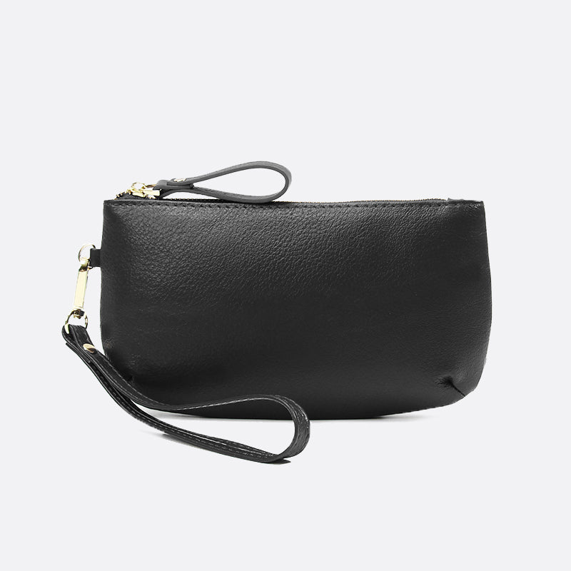 Women's genuine cowhide leather pouch Edgar design with wristlet