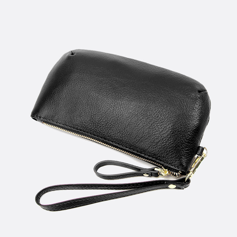 Women's genuine cowhide leather pouch Edgar design with wristlet