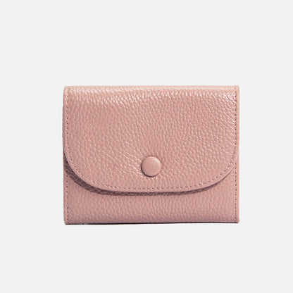 Women's genuine cowhide leather pouch / short wallet card holder Envelope design V2