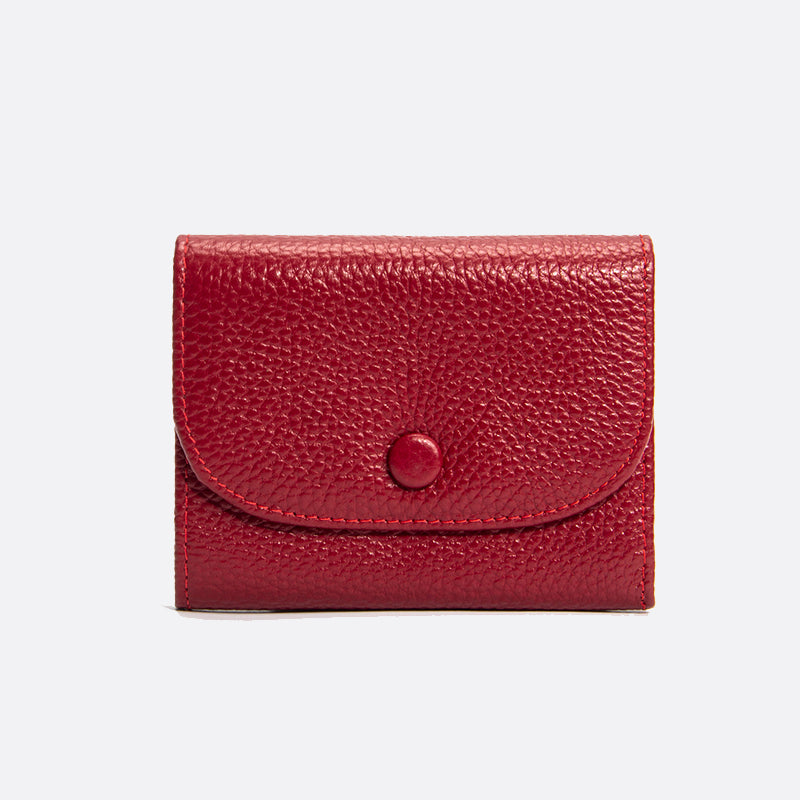 Women's genuine cowhide leather pouch / short wallet card holder Envelope design V2
