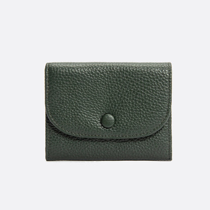 Women's genuine cowhide leather pouch / short wallet card holder Envelope design V2