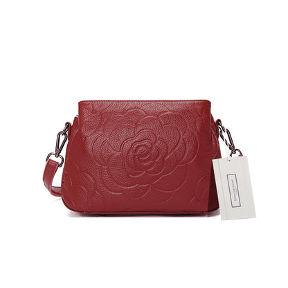 Women's genuine cowhide leather handbag Sternite Floral design