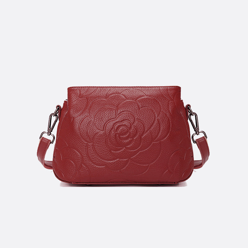 Women's genuine cowhide leather handbag Sternite Floral design