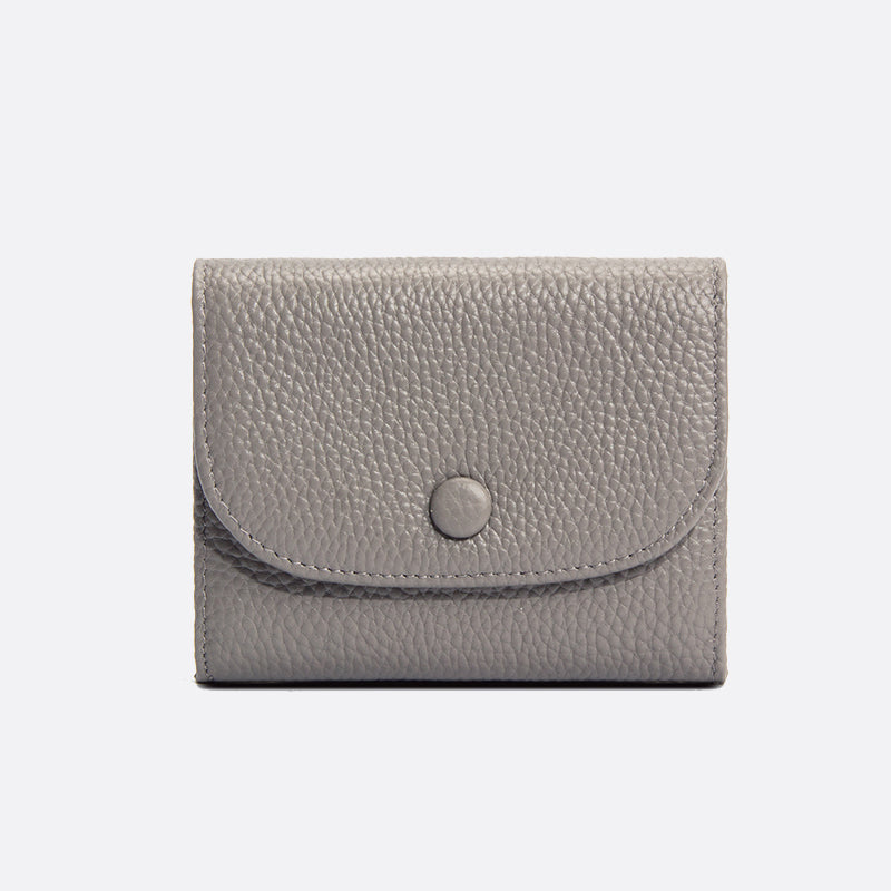 Women's genuine cowhide leather pouch / short wallet card holder Envelope design V2