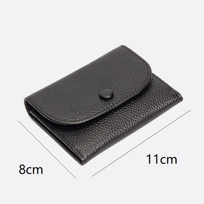 Women's genuine cowhide leather pouch / short wallet card holder Envelope design V2