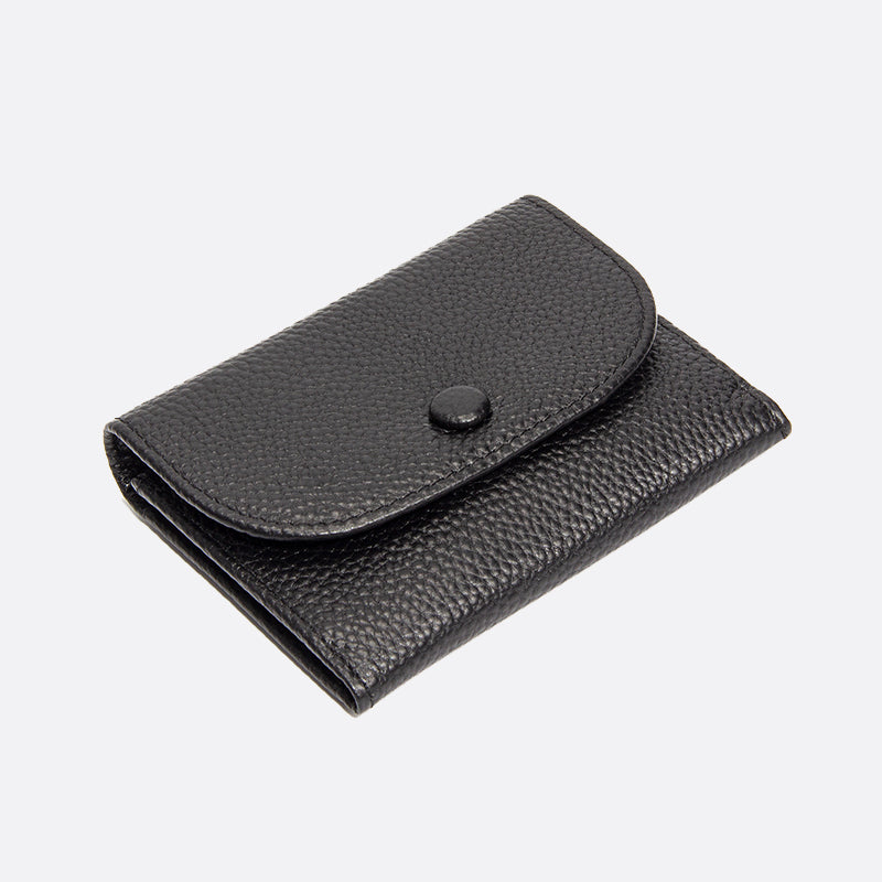 Women's genuine cowhide leather pouch / short wallet card holder Envelope design V2