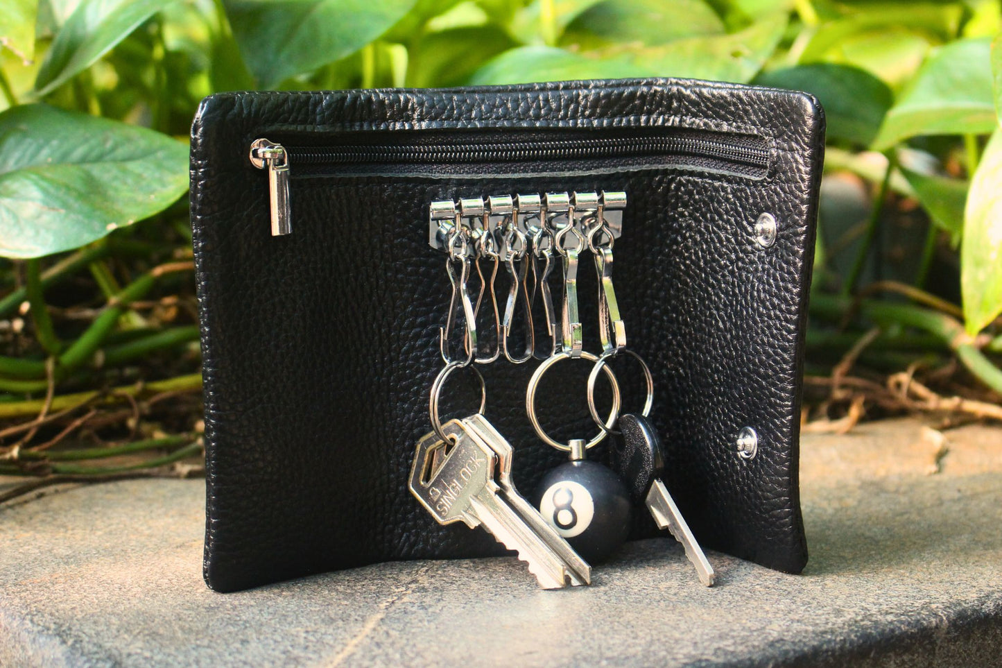 Unisex genuine cowhide leather key holder