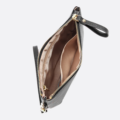 Women's genuine cowhide leather pouch Edgar design with wristlet