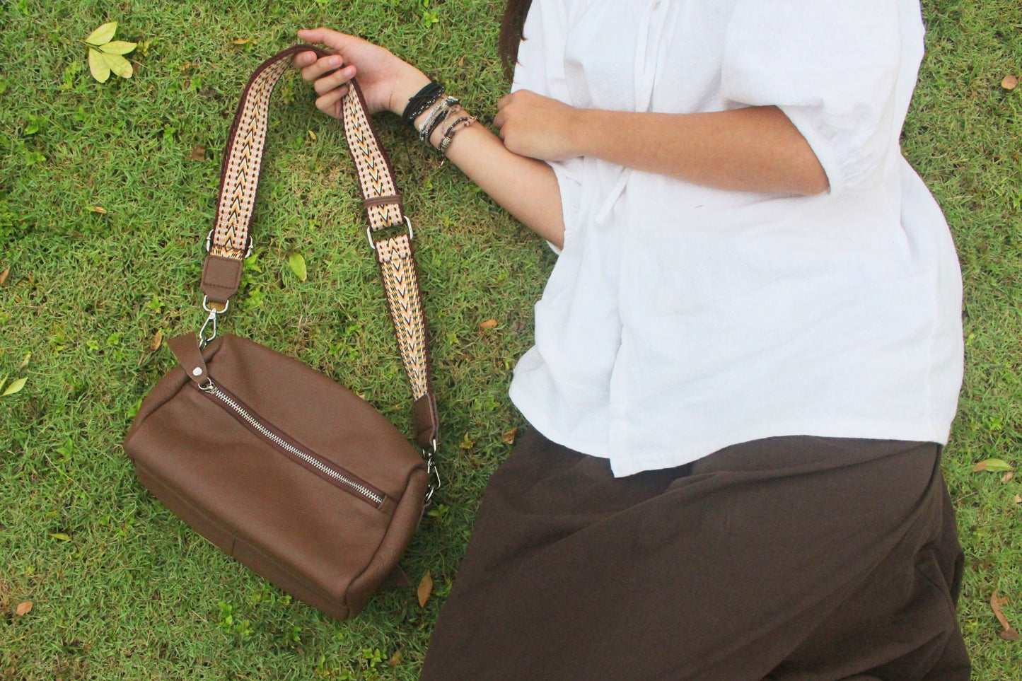 Women's genuine cowhide leather handbag Almo design