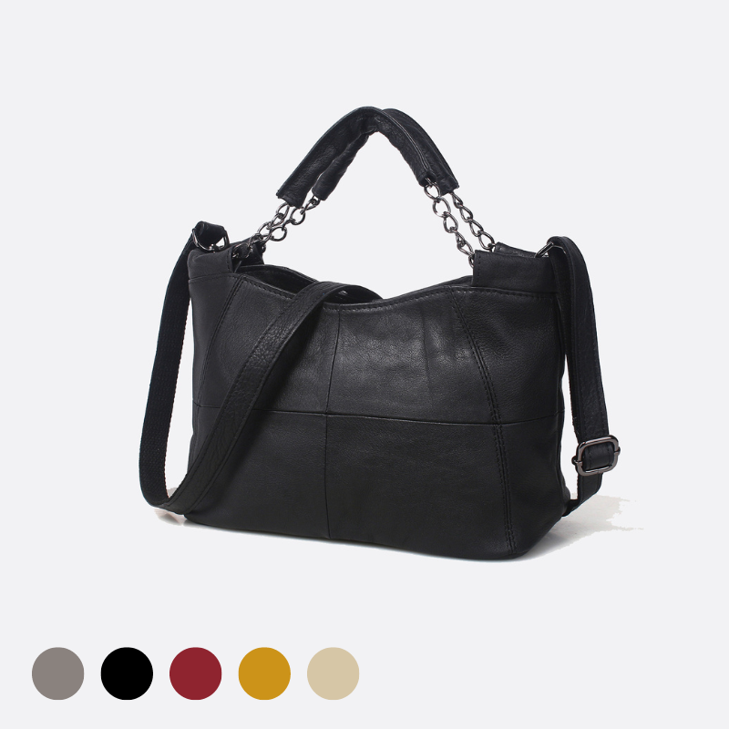 Women's genuine cowhide leather handbag Carly chain design