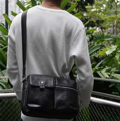 Davel V3 design unisex genuine cowhide leather sling bag
