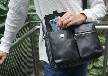 Davel V3 design unisex genuine cowhide leather sling bag