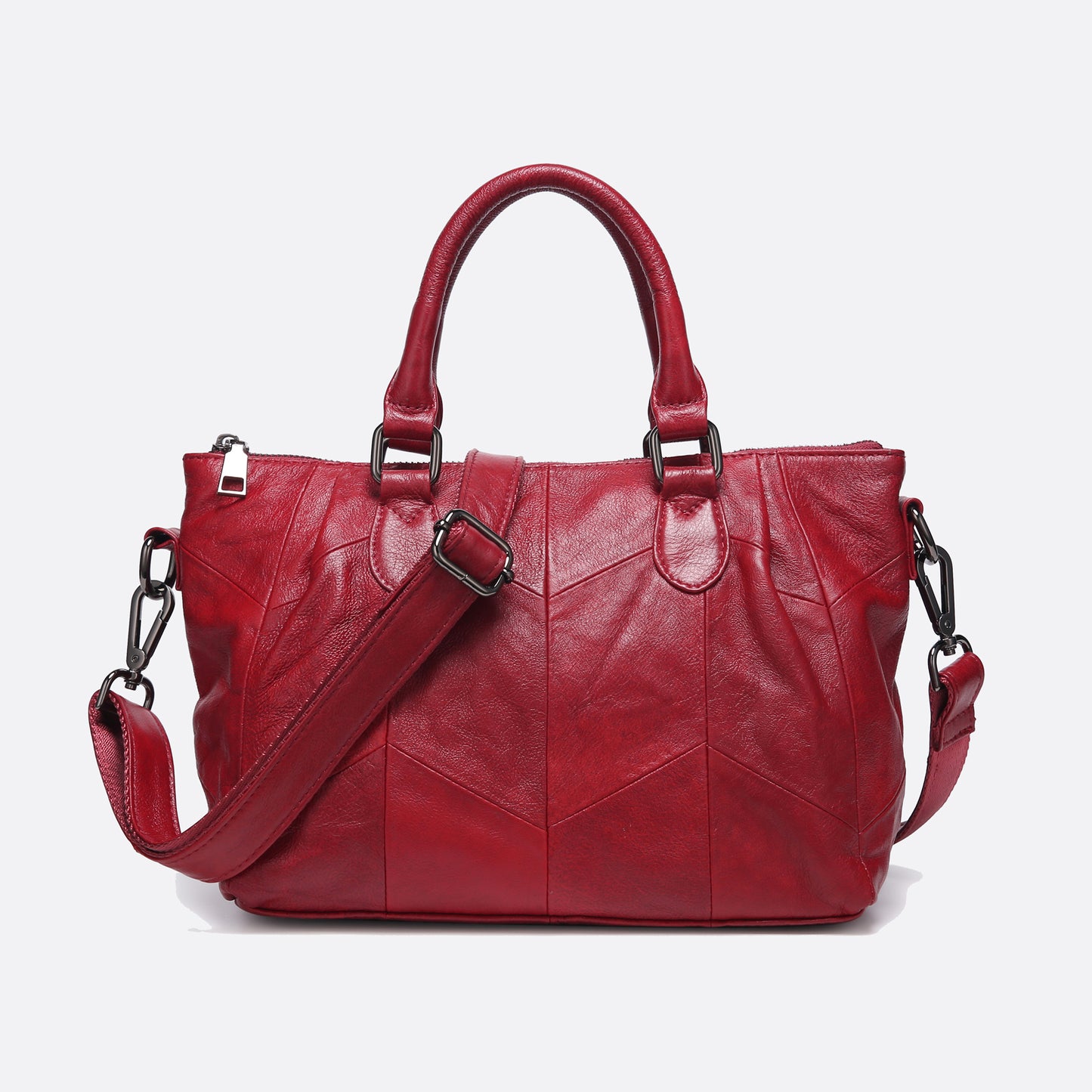 Women's genuine cowhide leather handbag Ellipse design