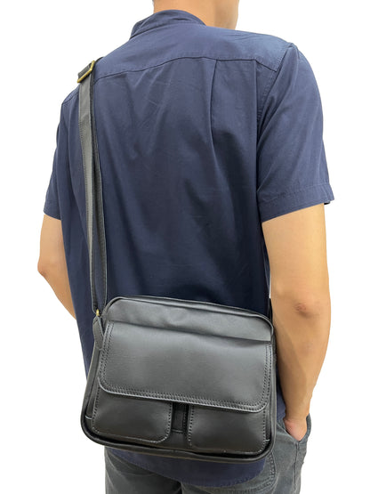 Unisex genuine cowhide leather sling bag Poches messenger design