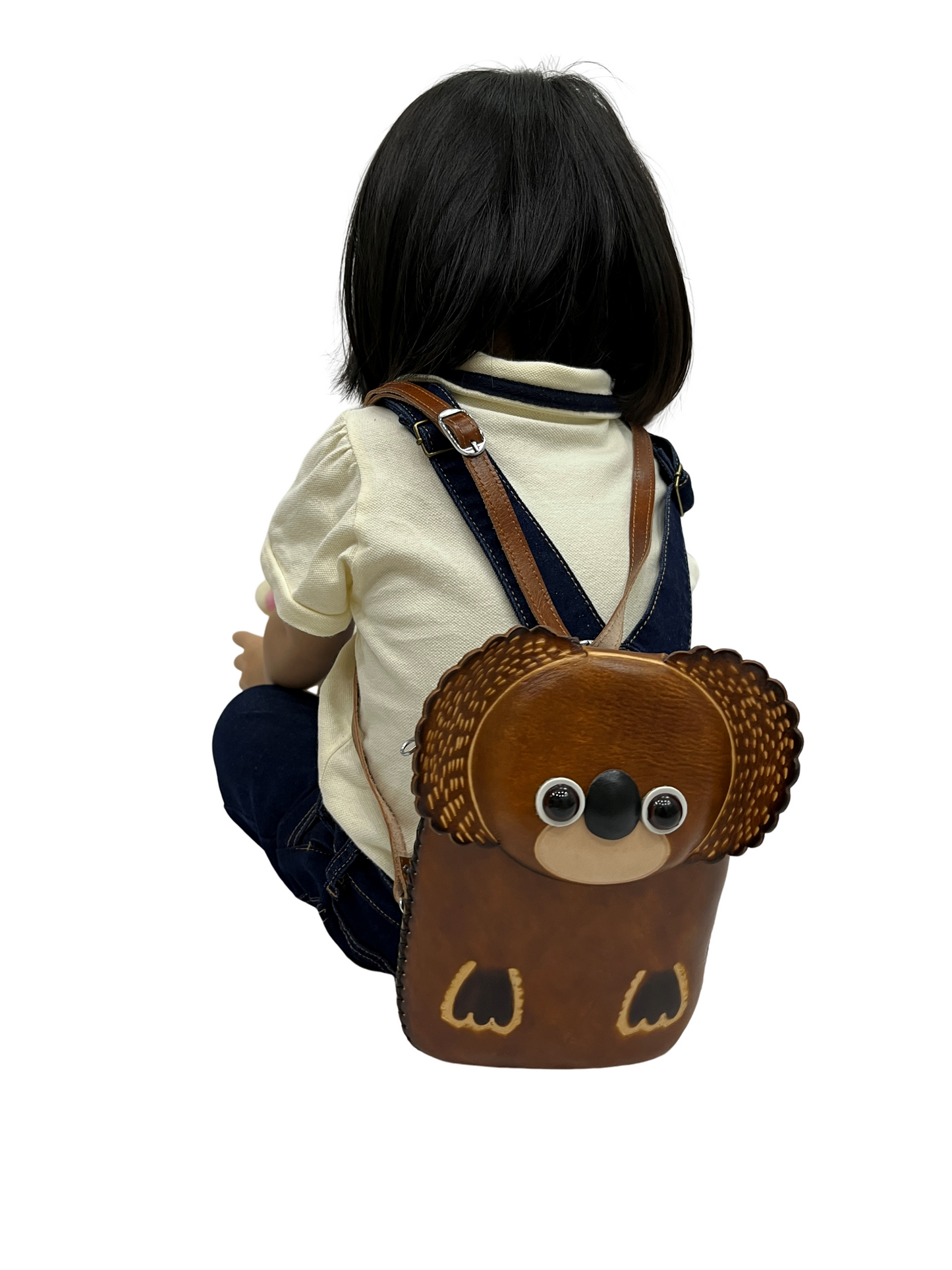 Children's cowhide leather long pouch Koala design