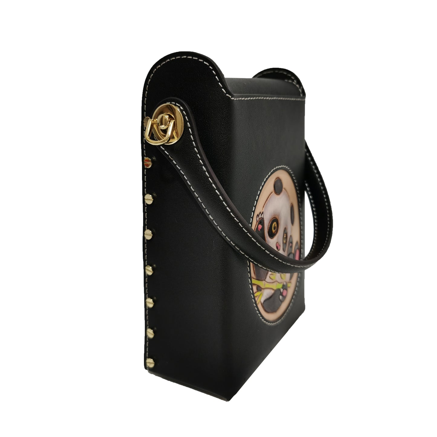 Women's genuine cowhide leather engraved handbag Schon design