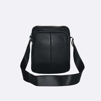 Pouch design unisex genuine cowhide leather sling bag