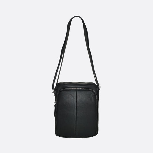 Pouch design unisex genuine cowhide leather sling bag