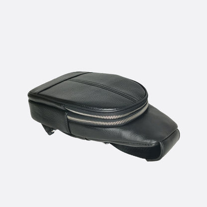 Unisex genuine cowhide leather fanny pack bag seam design