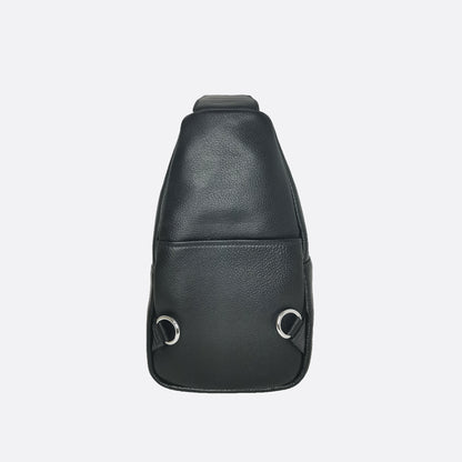 Unisex genuine cowhide leather fanny pack bag seam design