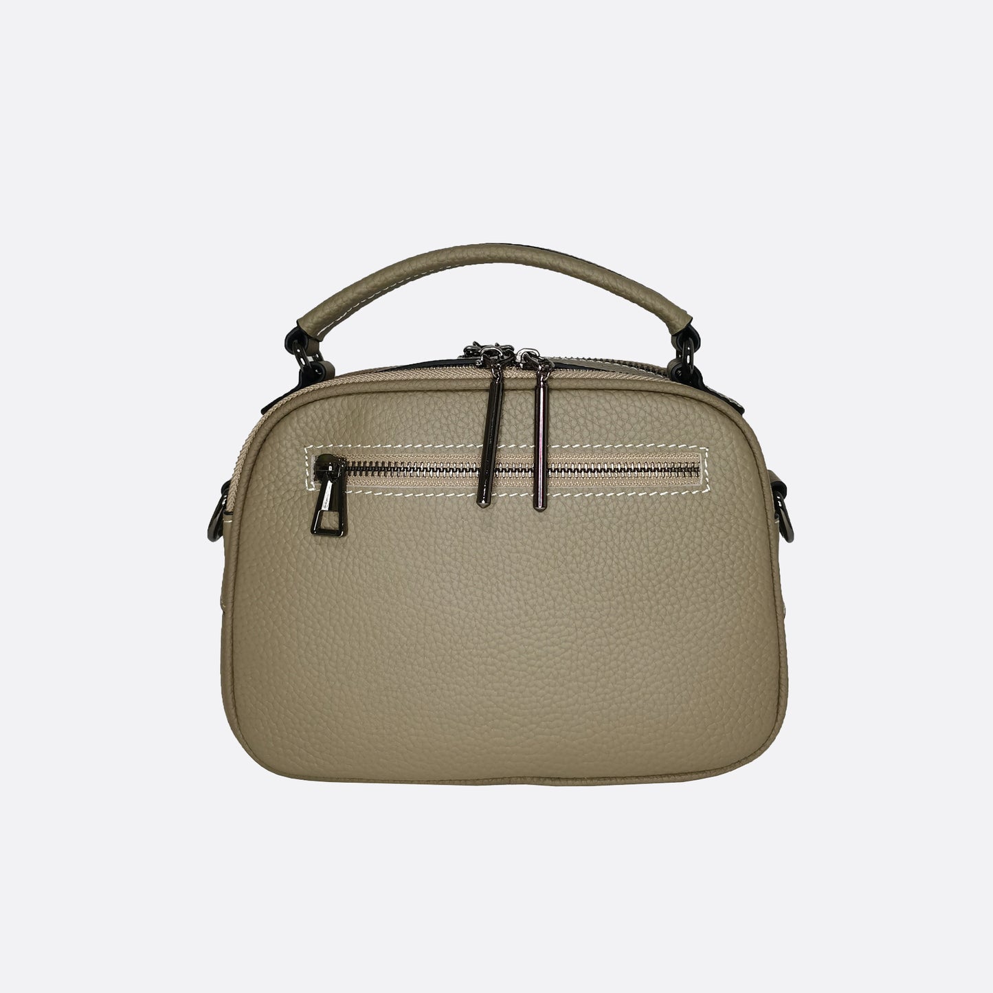 Women's genuine cowhide leather handbag Demi design with 2 straps
