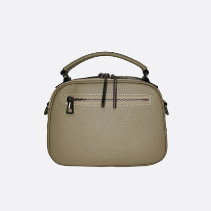 Women's genuine cowhide leather handbag Demi design with 2 straps