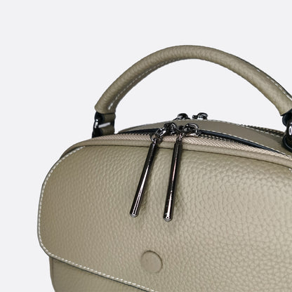 Women's genuine cowhide leather handbag Demi design with 2 straps