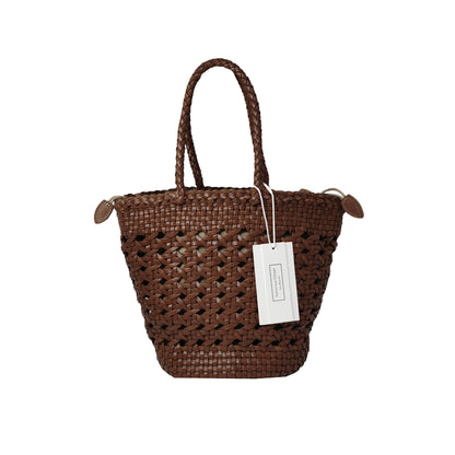 Women's genuine cowhide leather handbag Handwoven Basket V2 design