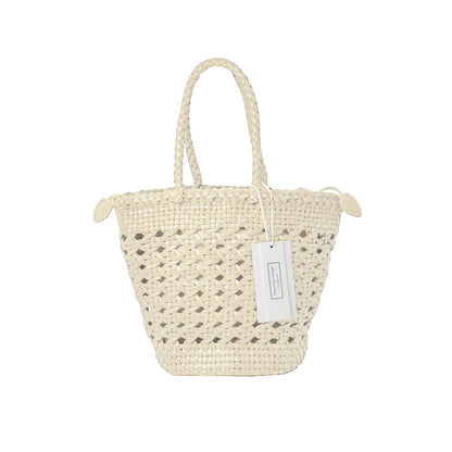 Women's genuine cowhide leather handbag Handwoven Basket V2 design