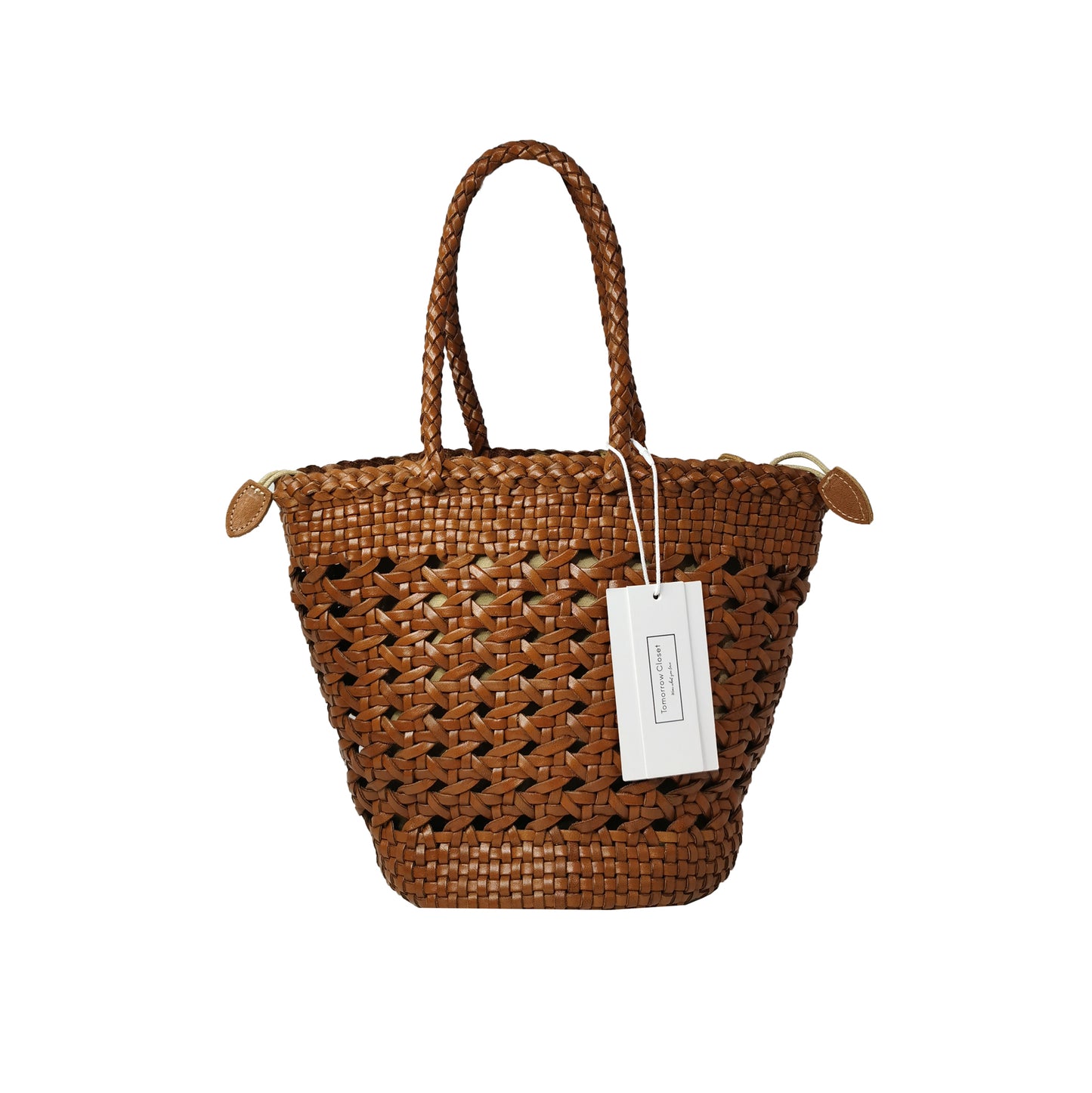 Women's genuine cowhide leather handbag Handwoven Basket V2 design
