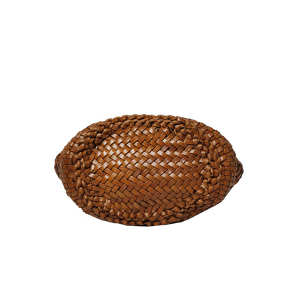 Women's genuine cowhide leather handbag Handwoven Basket V2 design
