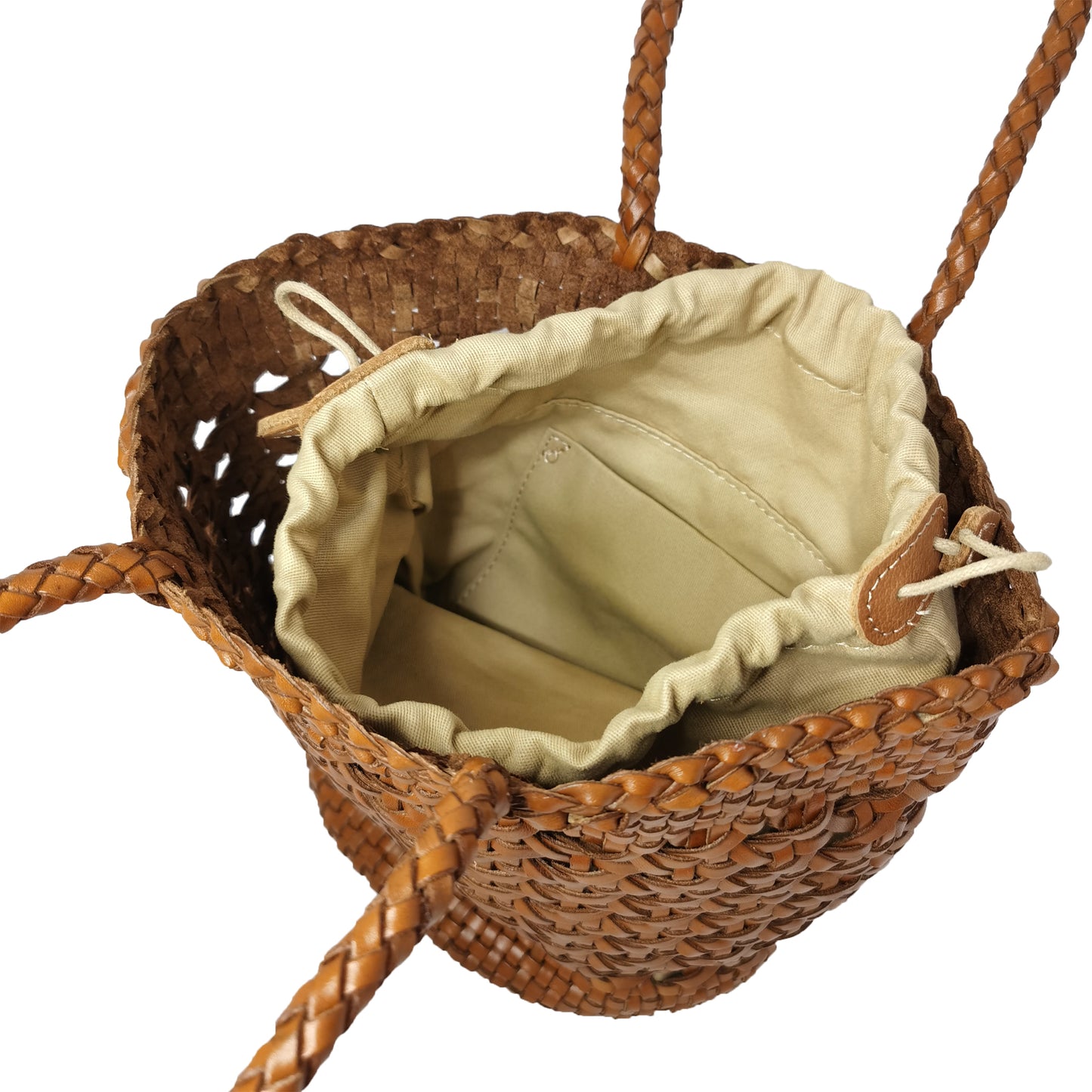Women's genuine cowhide leather handbag Handwoven Basket V2 design