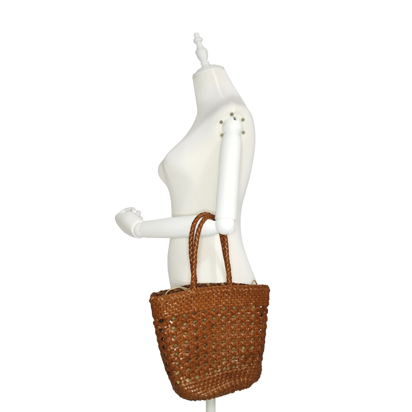 Women's genuine cowhide leather handbag Handwoven Basket V2 design
