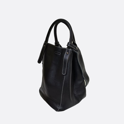 Women's genuine cowhide leather handbag Basket Lock design-dual carry version