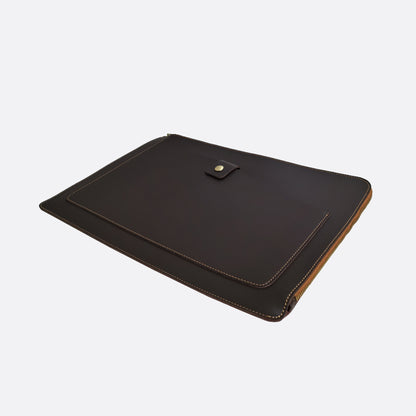 Unisex genuine cowhide leather laptop sleeve / laptop folio