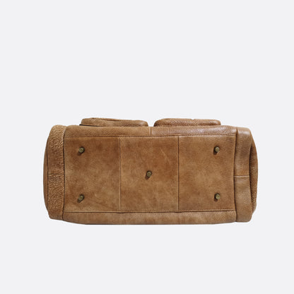Unisex Women's and Men's genuine cowhide leather duffel travel bag Poches duffel design