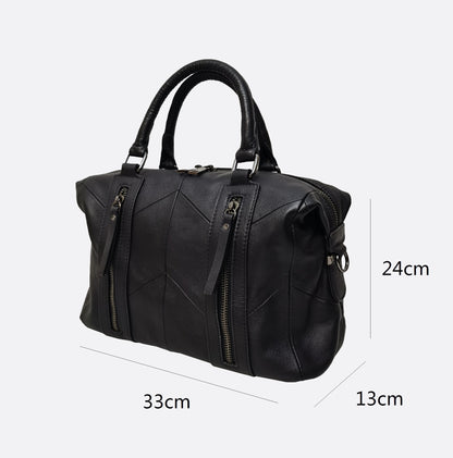 Women's genuine cowhide leather handbag Box V4 design