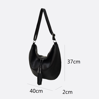 Women's genuine cowhide leather handbag Shell tassel design