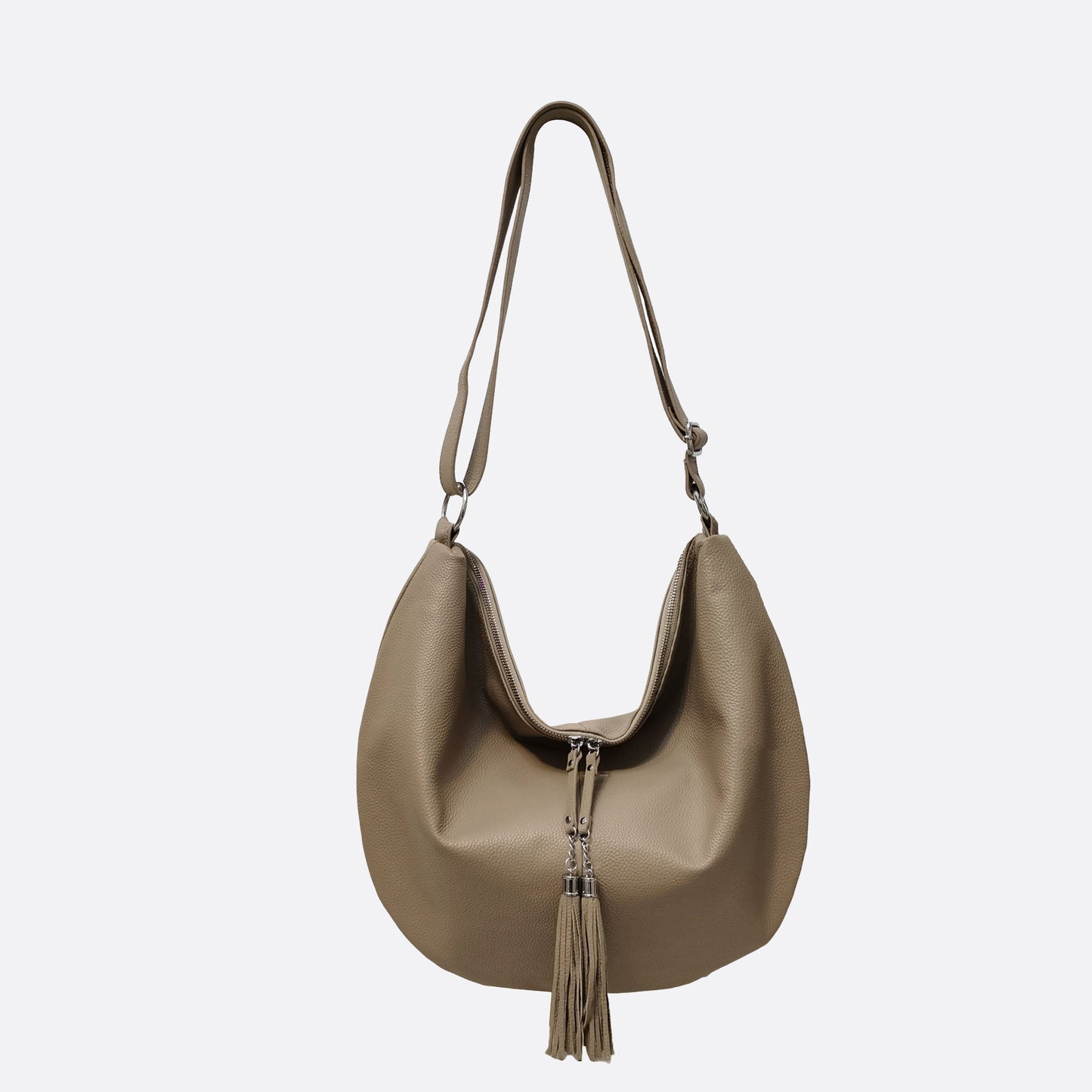 Women's genuine cowhide leather handbag Shell tassel design