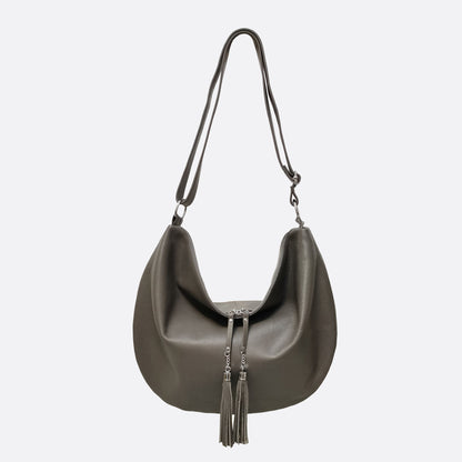 Women's genuine cowhide leather handbag Shell tassel design