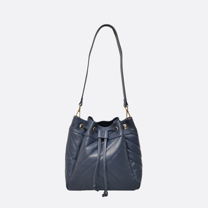 Women's lambskin leather handbag bucket bag Falten design