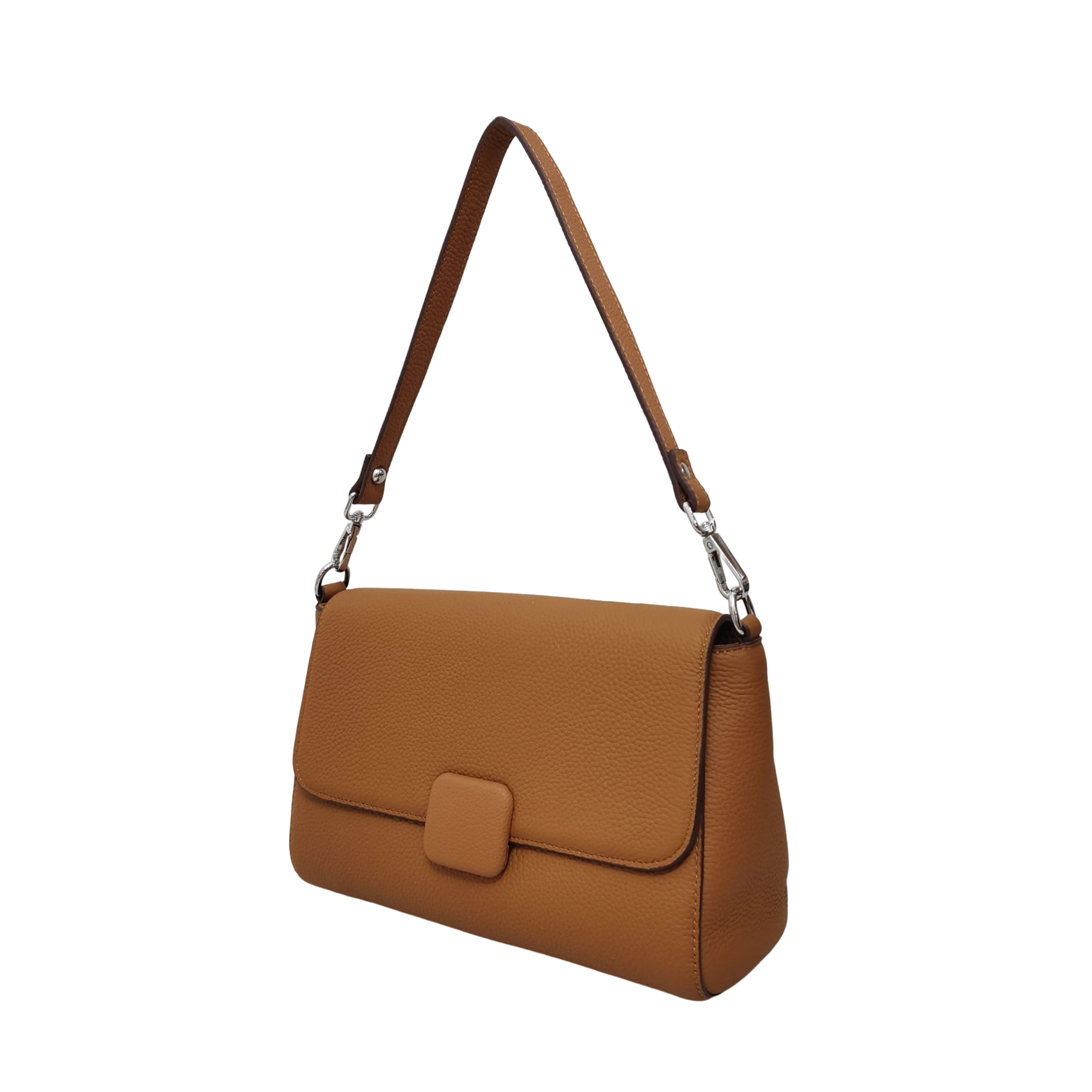 Women's genuine cowhide leather handbag Square V3 design with 2 straps by Tomorrow Closet