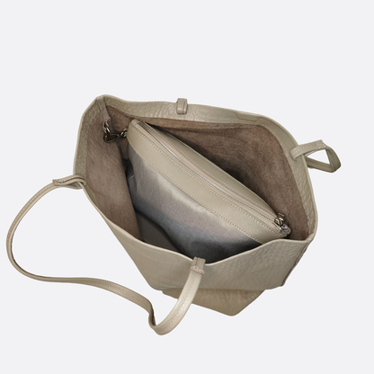 Women's genuine cowhide leather Shopping Tote in crocodile print