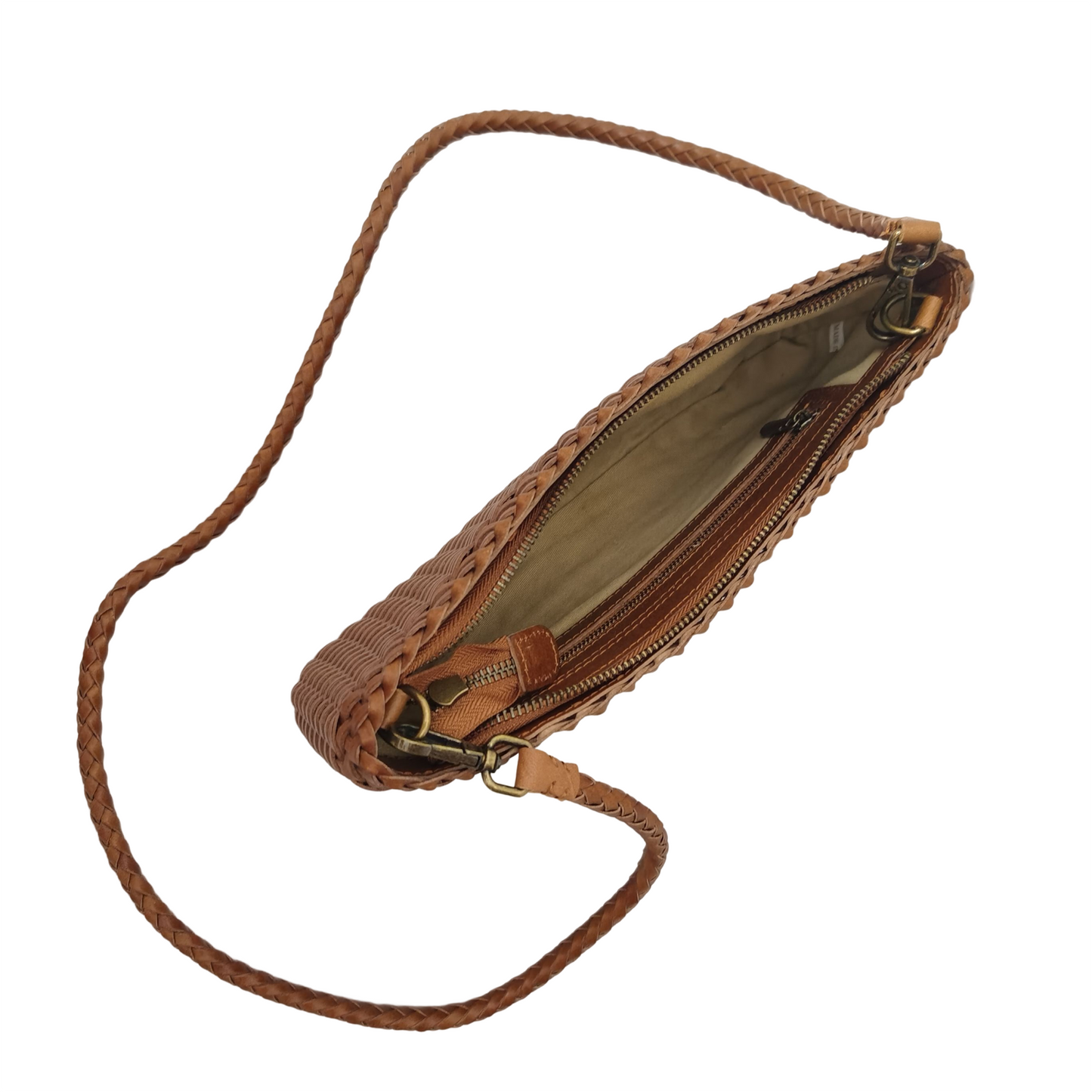 Women's genuine handwoven cowhide leather handbag Vivien design