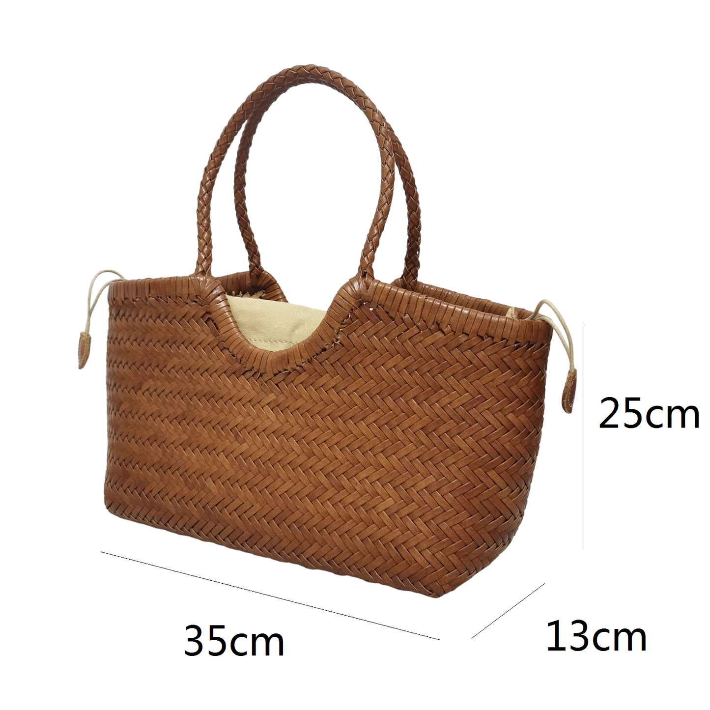 Women's handwoven genuine cowhide leather handbag Top Handle shopping tote V3