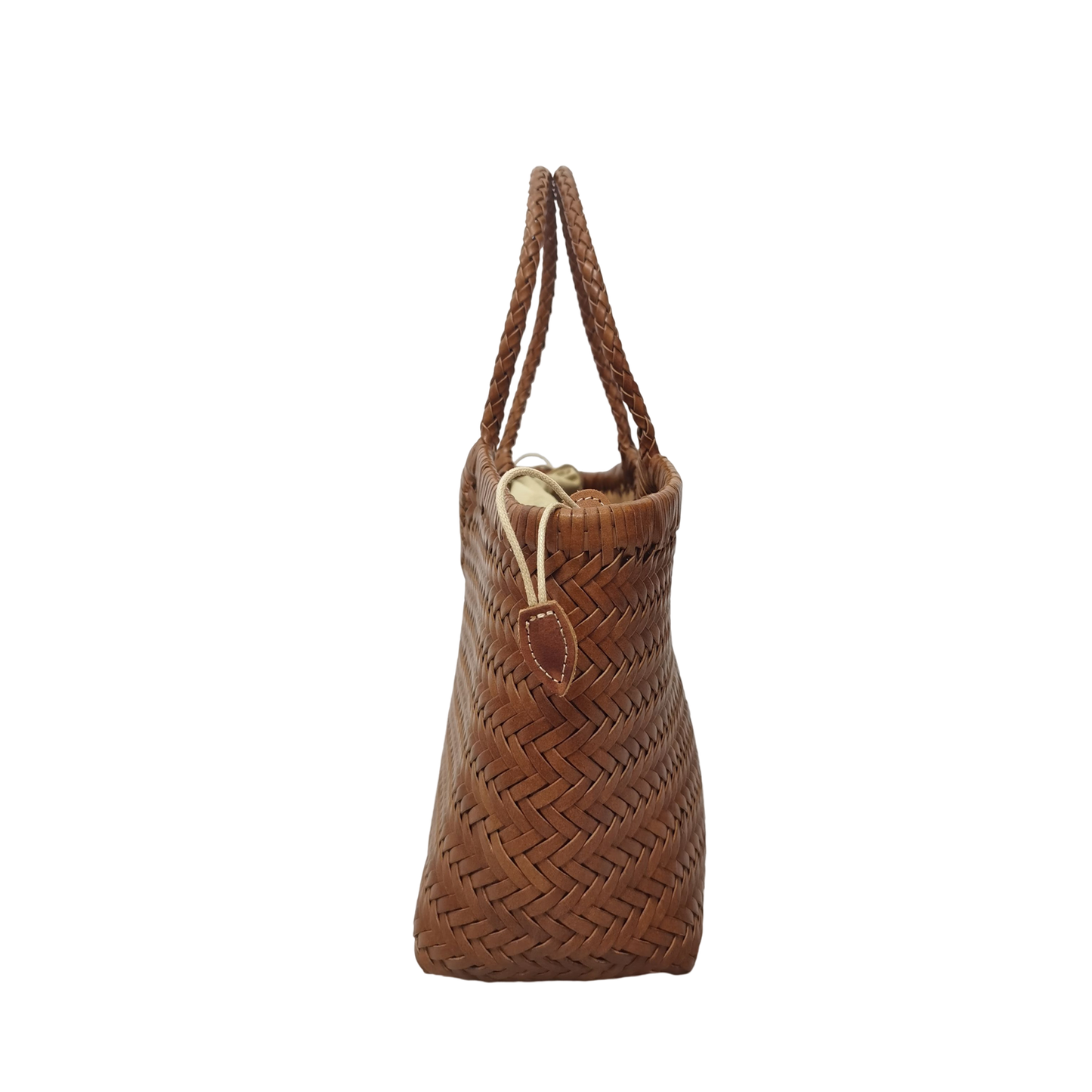 Women's handwoven genuine cowhide leather handbag Top Handle shopping tote V3