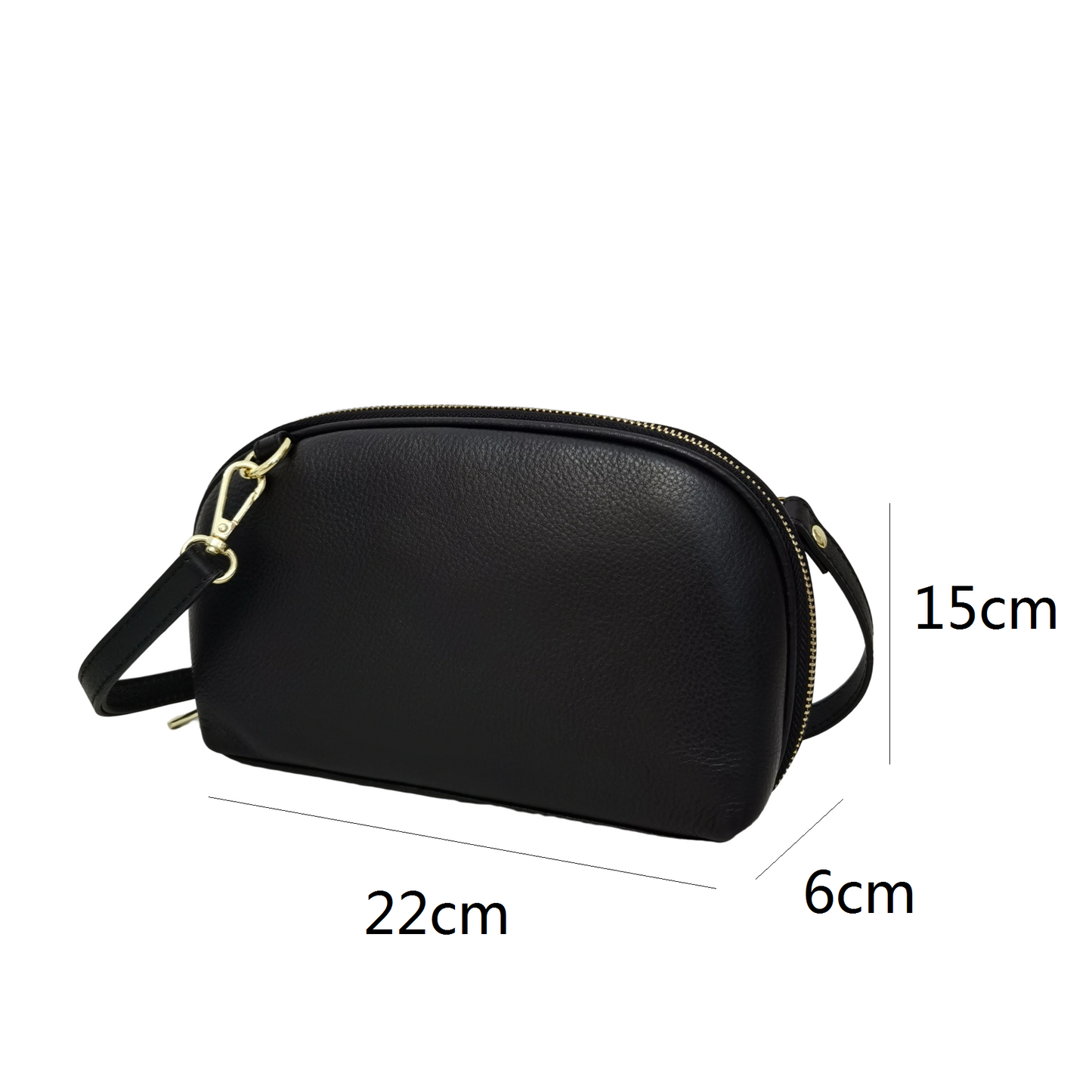 Women's genuine cowhide leather pouch bag Crescent design