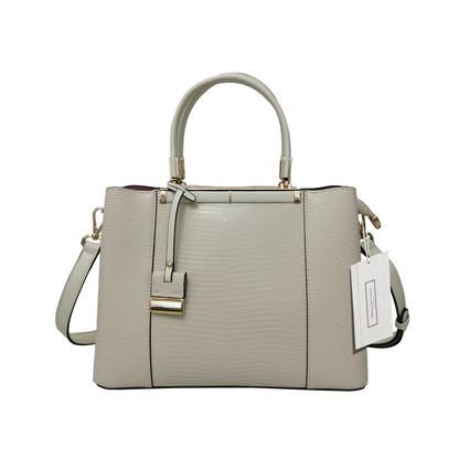 Women's genuine cowhide leather handbag Kunis design in lizard print