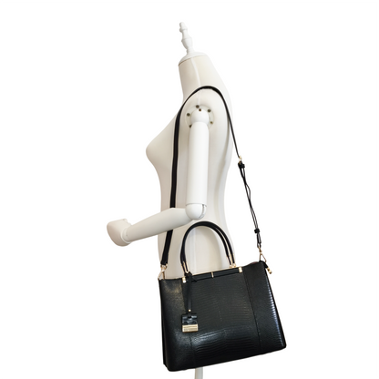 Women's genuine cowhide leather handbag Kunis design in lizard print