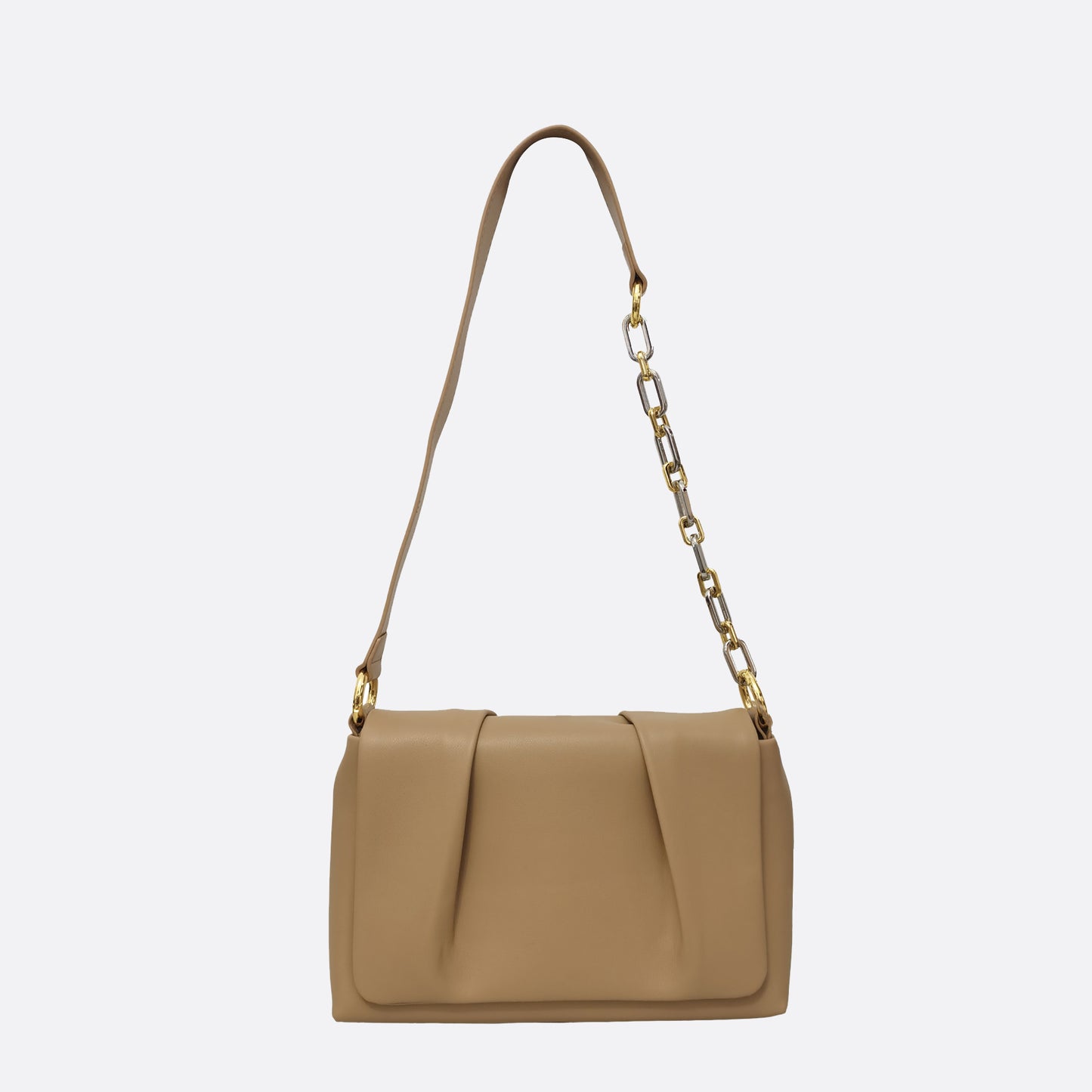 Women's genuine cowhide leather messenger satchel bag handbag Boite fold design